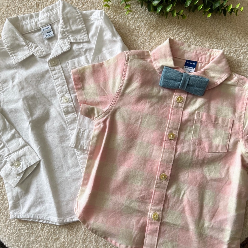 NWT baby 12-18 month Collar Shirt Lot of 2